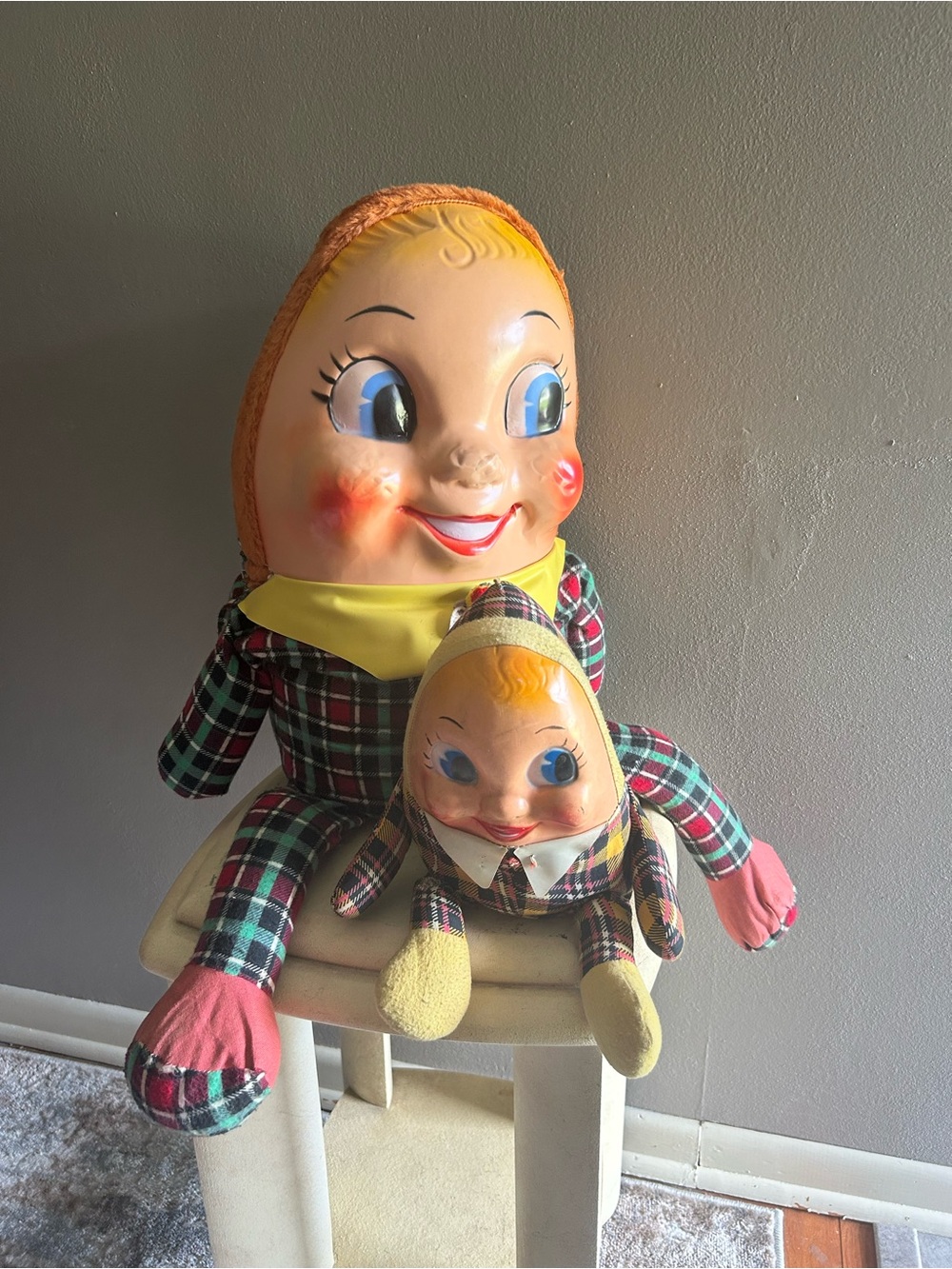Vintage RARE 2pc Humpty Dumpty Dolls